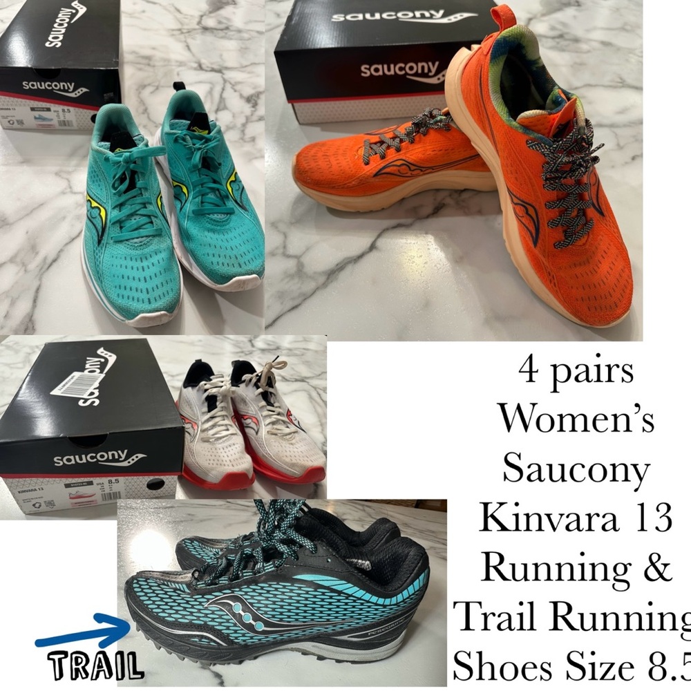 Four pairs off Saucony Kinvara Running and Trail shoes!
